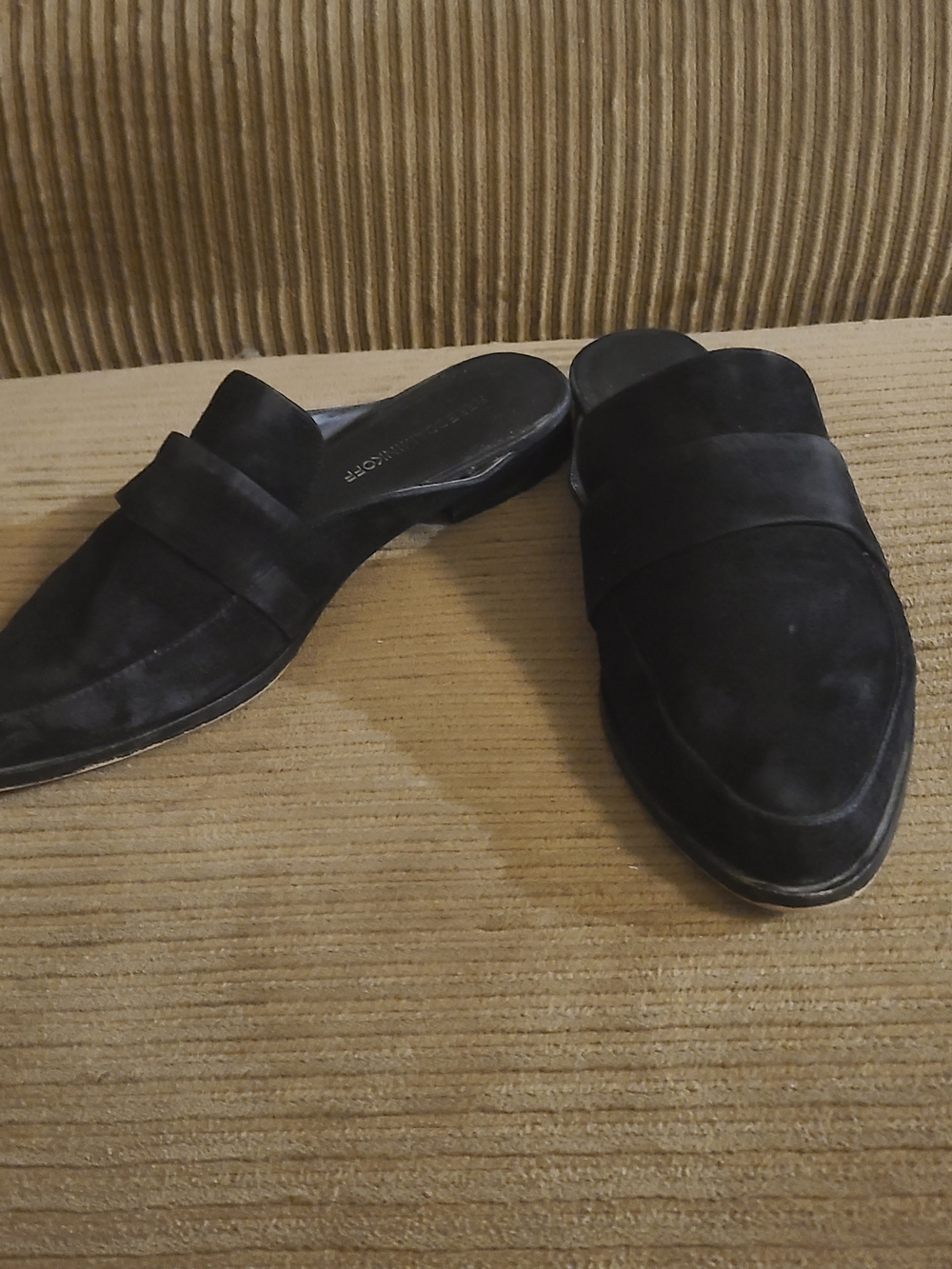 Rebecca Minkoff Black Suede Slip-On Loafers - Picture 2 of 3